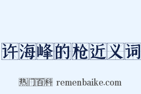 许海峰的枪近义词是什么意思的图片